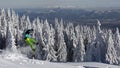 Snowboarding freeride jump
