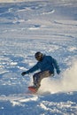 Snowboarding in fresh powder snow