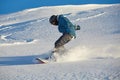 Snowboarding in fresh powder snow