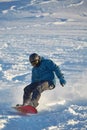 Snowboarding in fresh powder snow