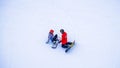 Snowboarding instructor with his student. Rest at the ski resort Royalty Free Stock Photo