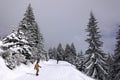 Snowboarding from Mincol, Oravska Magura, Slovakia Royalty Free Stock Photo