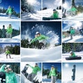 Snowboarding mix Royalty Free Stock Photo