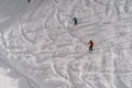 Snowboarding in the mountain ski resort of Krasnaya Polyana , Russia