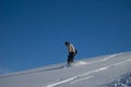 Snowboarding on powder snow stock photo