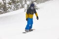 Snowboarding under the snow. Ski slope. Snowy forest Royalty Free Stock Photo