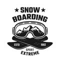 Snowboarding winter extreme sport vector emblem