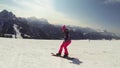 Snowboarding woman