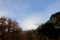 Snowcapped Lanin volcano, Patagonia, border of Argentina and Chile Royalty Free Stock Photo