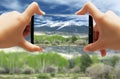 Snowcapped mountain landscape