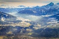 Snowcapped mountain range of brenner pass, Idyllic Tyrol in Innsbruck, Austria Royalty Free Stock Photo