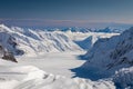 Snowcapped mountain range of Jungfrau in winter Royalty Free Stock Photo