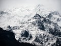 Snowcapped Mountain Ridges in the Himalayan Mountains of Nepal Royalty Free Stock Photo