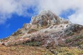 Snowcapped Paglia Orba Peak, 2525 masl, in the Golo Valley, Central Corsica, France, Europe Royalty Free Stock Photo