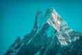 Machapuchare snowcapped peak in the Himalaya mountains, Nepal