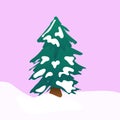 Snowcowered fir tree. Winter christmas tree. Royalty Free Stock Photo