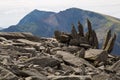 Snowdon peak viewed from Glyder Fawr mountain Royalty Free Stock Photo