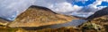 Snowdonia Mountain Landscape with Llyn Idwal Lake under Dramatic Clouds Wales Royalty Free Stock Photo