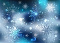 Snowdrift on abstract blue background