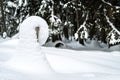 Snowdrift on a post Royalty Free Stock Photo