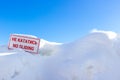 Avalanche warning at a ski resort for skiers and snowboarders Royalty Free Stock Photo