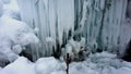 Snowdrifts, icicles ice frost