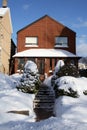 Snowed house in downtown Toronto