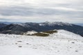 Snowed mountain landscape surface