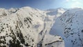 Snowed mountains - drone panorama