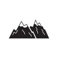 Snowed mountains icon vector sign and symbol isolated on white background, Snowed mountains logo concept icon