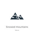 Snowed mountains icon vector. Trendy flat snowed mountains icon from nature collection isolated on white background. Vector