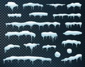 Snowfall Big Set Isolated White Background Royalty Free Stock Photo