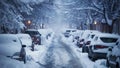 The snowfall continues to accumulate burying parked cars in a snowy tomb