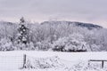 Snowfall on the Farm in Slate River Royalty Free Stock Photo