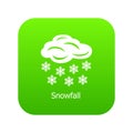 Snowfall icon green vector