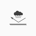 Snowfall icon. Water resistant coating icon. Waterproof material. Repelling surface. Vector Royalty Free Stock Photo