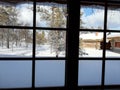 Snowfall Landscape, Kakslauttanen, Finland Royalty Free Stock Photo