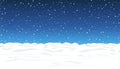 Snowfall and little snow with snow drifts. Heavy snowfall, snowflakes in different shapes and forms. Sky clouds and snow winter Royalty Free Stock Photo