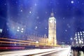 Snowfall in London at winter Royalty Free Stock Photo