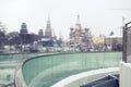 Snowfall in Moscow, Russia. Russian winter.