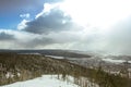 Snowfall in the mountains