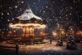 Snowfall park forest. Generate Ai Royalty Free Stock Photo