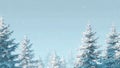 Snowfall Silent Forestline Royalty Free Stock Photo