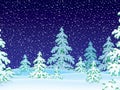 Snowfall in the snow-covered forest Royalty Free Stock Photo