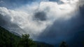 Snowfall in the Swill alps during SUmmer Royalty Free Stock Photo