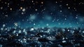 Snowfall Symphony: Dancing Snowflakes on Deep Blue Royalty Free Stock Photo