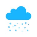 Snowfall weather icon isolated on background. Modern flat pictogram, business, marketing, internet