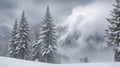 snowfalling on the mountain Royalty Free Stock Photo
