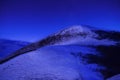 Snowfield in night sky Royalty Free Stock Photo