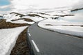 Snowfields Road in Norway Royalty Free Stock Photo